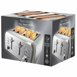 Baccarat The Toasty Slice 4 Slice Toaster Stainless Steel -Kitchen Appliances Sales Store 1040721 BC TOASTER 4 SLICE SS PACKAGING