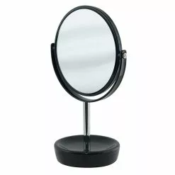 Salt & Pepper Suds Mirror Double Sided On Base 30cm Black