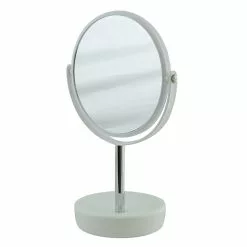 Salt & Pepper Suds Mirror Double Sided On Base 30cm White