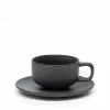 Salt & Pepper Hue Teacup & Saucer Black
