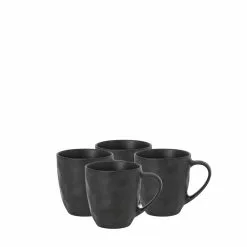 Salt & Pepper Napier Set Of 4 Mugs 330ml Black