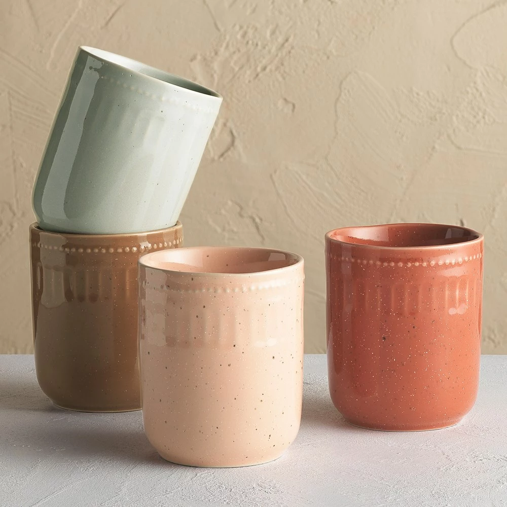 Ecology Lune Set Of 4 Latte Cups 270ml Assorted 2 Ecology Lune Set Of 4 Latte Cups 270ml Assorted - Image 2