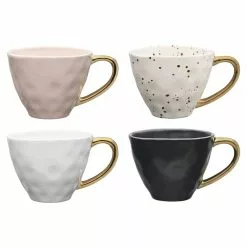 Ecology Speckle Set Of 4 380ml Mugs Gold