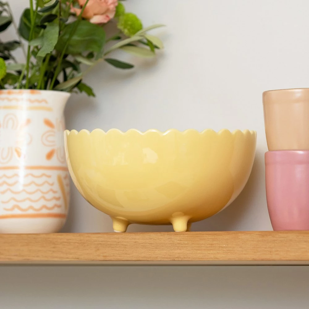 Ecology Belle Serving Bowl With Feet Yellow 4 Ecology Belle Serving Bowl With Feet Yellow - Image 4