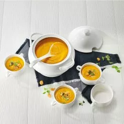 Ambrosia Ashton Porcelain Soup Tureen With Lid & Ladle 3L White -Kitchen Appliances Sales Store HIM 1033940 3