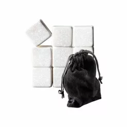 Cellar Premium White Marble Gin Rocks Set Of 9