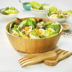 Ambrosia Karira Bamboo Salad Bowl With Servers 30cm -Kitchen Appliances Sales Store HIM 1037582 3