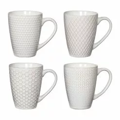 Ambrosia Quad Stoneware Mug 350ml Set Of 4 White