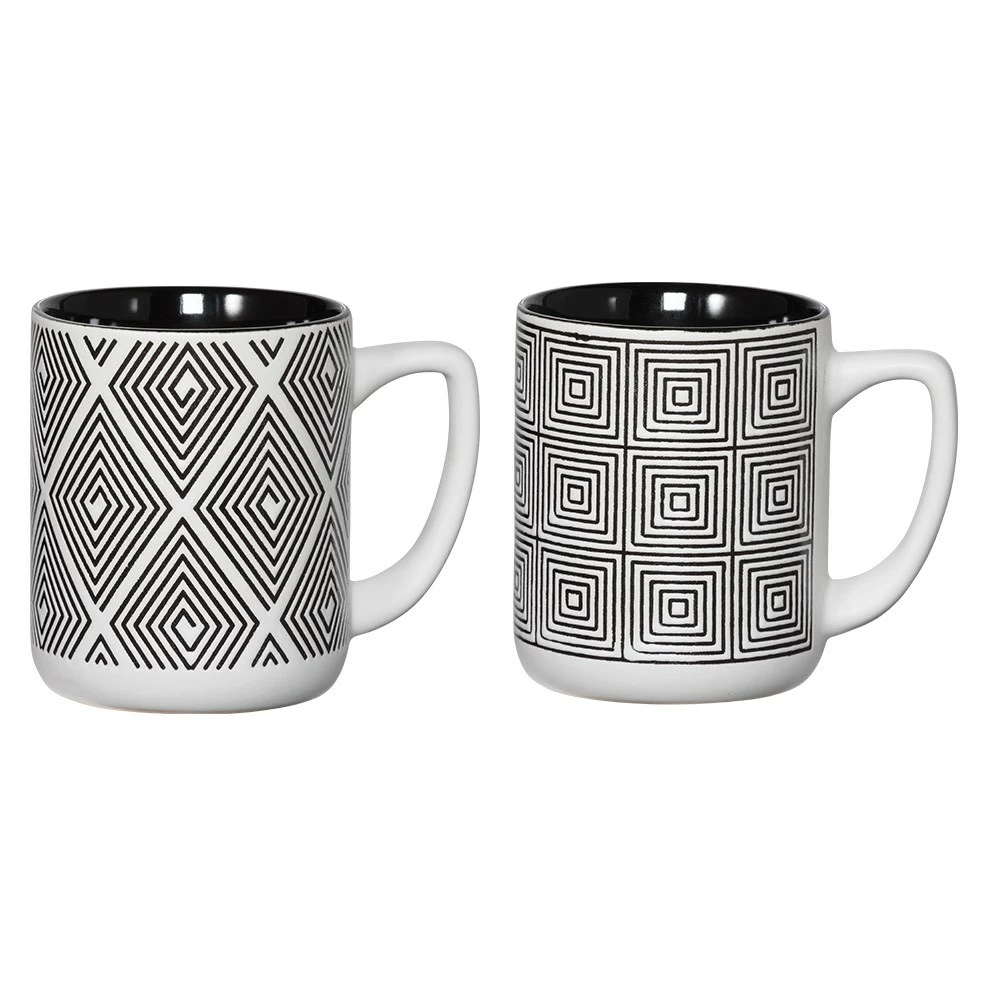 Ambrosia Quad Stoneware Mug 350ml Set Of 4 Mono 3 Ambrosia Quad Stoneware Mug 350ml Set Of 4 Mono - Image 3