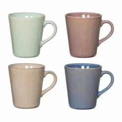 Ambrosia Quad Stoneware Mug 350ml Set Of 4 Linear