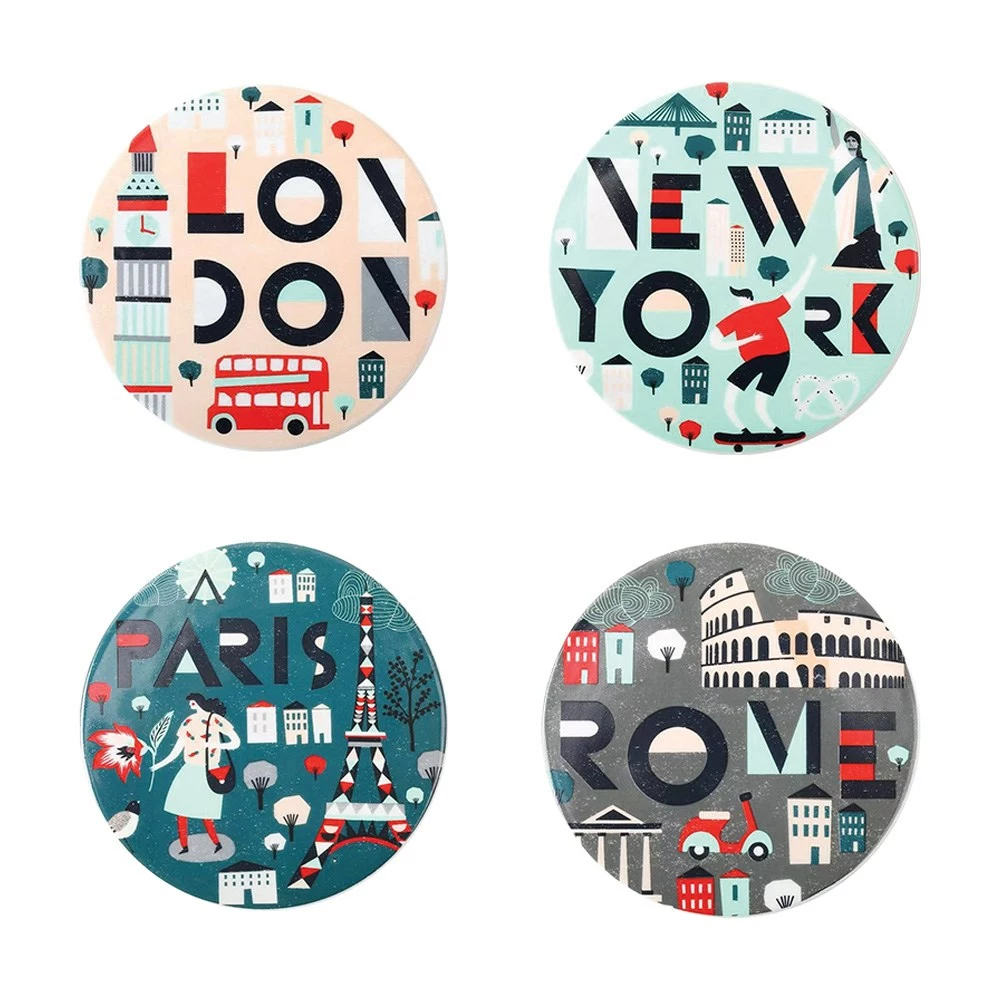 Ambrosia Cities New Bone China Mug & Coaster 300ml Set Of 4 4 Ambrosia Cities New Bone China Mug & Coaster 300ml Set Of 4 - Image 4