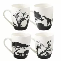 Ambrosia Mug & Coaster Set Of 4 350ml Safari