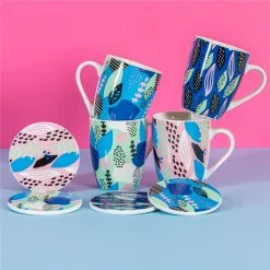 Ambrosia Mug & Coaster Set Of 4 350ml Abstract -Kitchen Appliances Sales Store HIM 1038857 3