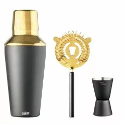 Cellar Premium Luxe Cocktail Set Of 3 Black