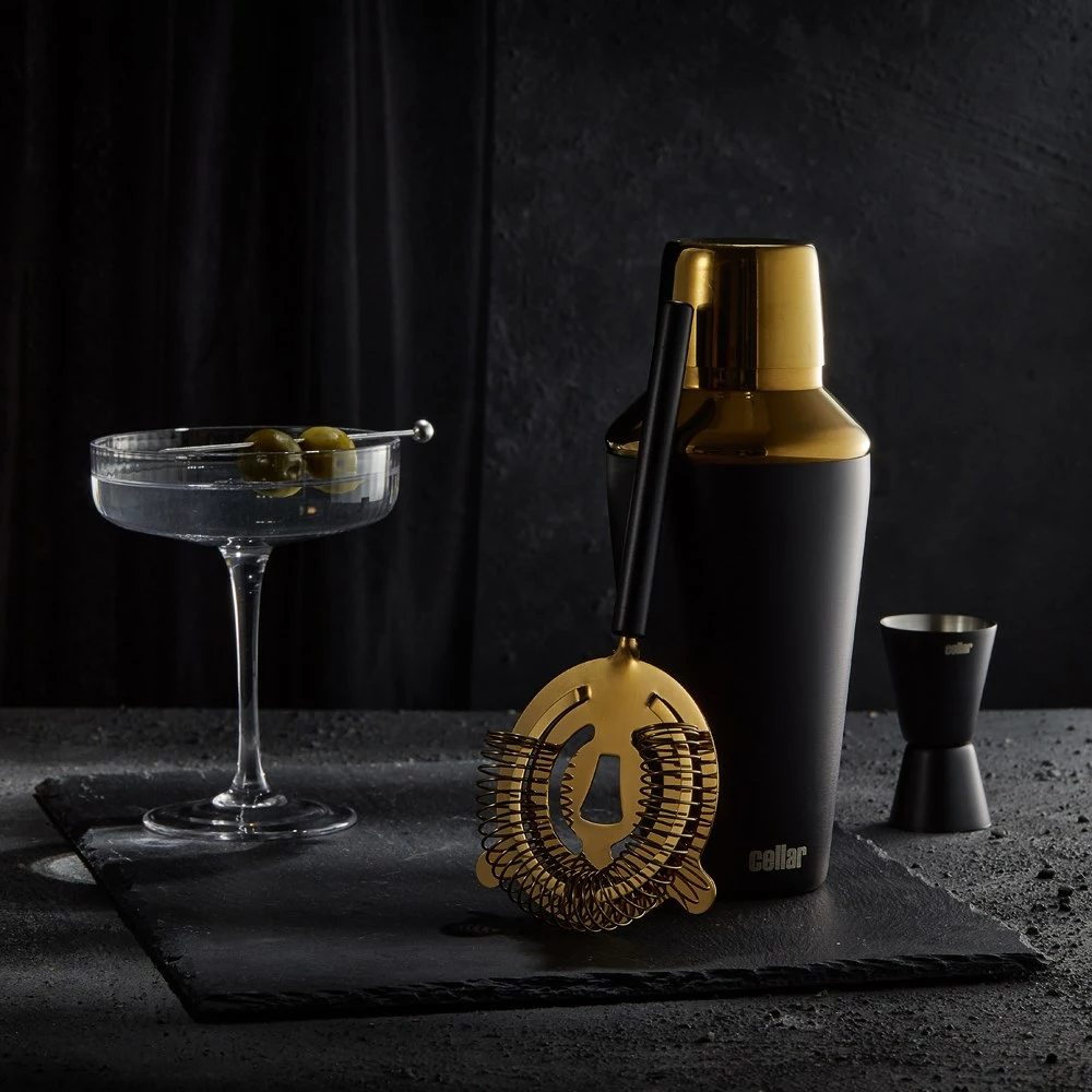 Cellar Premium Luxe Cocktail Set Of 3 Black 2 Cellar Premium Luxe Cocktail Set Of 3 Black - Image 2