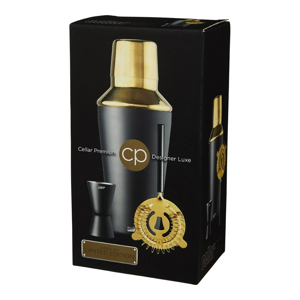 Cellar Premium Luxe Cocktail Set Of 3 Black 5 Cellar Premium Luxe Cocktail Set Of 3 Black - Image 5