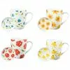 Ambrosia Set Of 4 Mug With Coaster Floral