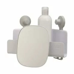 Joseph Joseph EasyStore Corner Shower Caddy With Mirror White