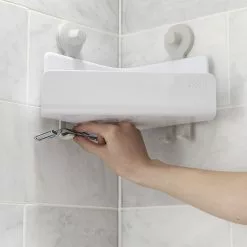 Joseph Joseph EasyStore Corner Shower Caddy With Mirror White -Kitchen Appliances Sales Store JOS 70549 3