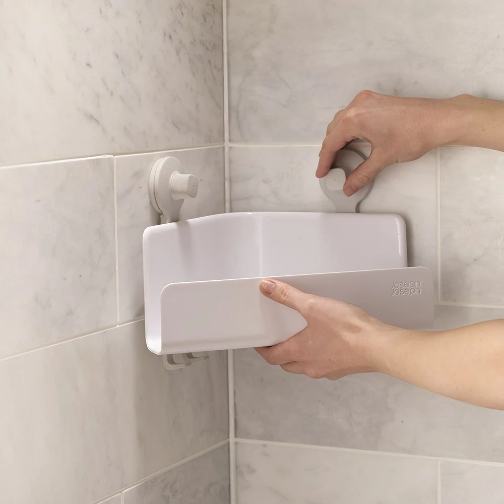 Joseph Joseph EasyStore Corner Shower Caddy 2 Pack White 3 Joseph Joseph EasyStore Corner Shower Caddy 2 Pack White - Image 3
