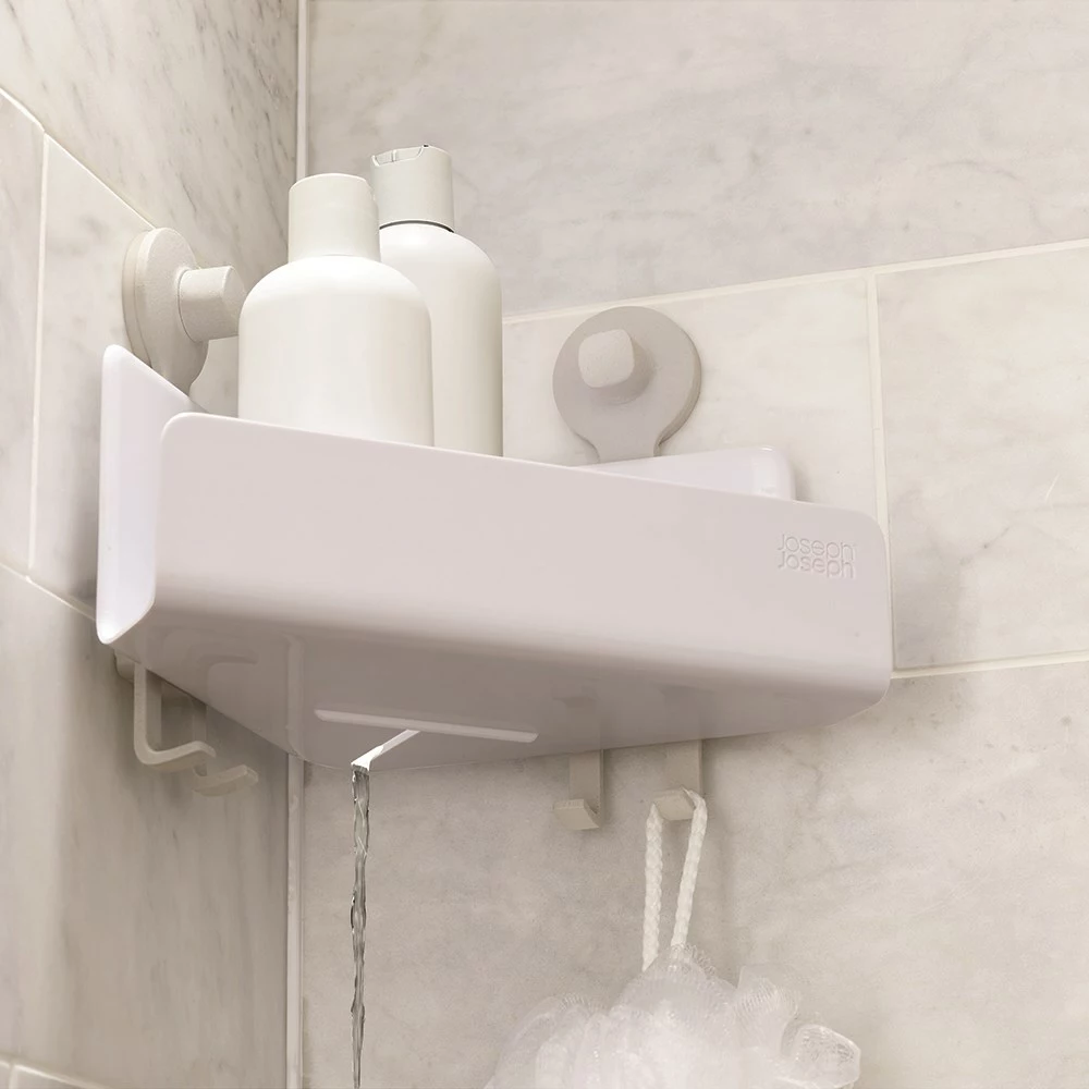 Joseph Joseph EasyStore Corner Shower Caddy 2 Pack White 4 Joseph Joseph EasyStore Corner Shower Caddy 2 Pack White - Image 4