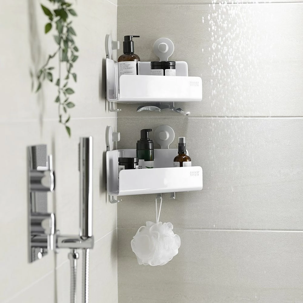 Joseph Joseph EasyStore Corner Shower Caddy 2 Pack White 5 Joseph Joseph EasyStore Corner Shower Caddy 2 Pack White - Image 5