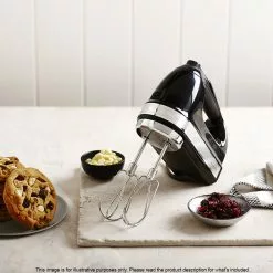 KitchenAid Artisan 9 Speed Hand Mixer 20.1 X 8.9 X 15.3cm Onyx Black -Kitchen Appliances Sales Store KAA 5KHM926AOB 3
