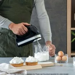 KitchenAid Artisan 9 Speed Hand Mixer 20.1 X 8.9 X 15.3cm Onyx Black -Kitchen Appliances Sales Store KAA 5KHM926AOB 4