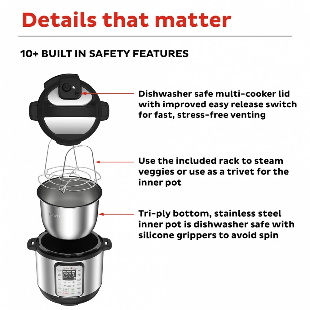 Instant Pot DUO Plus Stainless Steel Multi Cooker 8L 4 Instant Pot DUO Plus Stainless Steel Multi Cooker 8L - Image 4