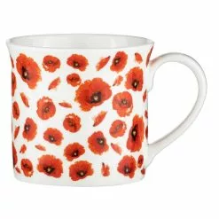 Ashdene Red Poppies Wide Flare Mug 260ml