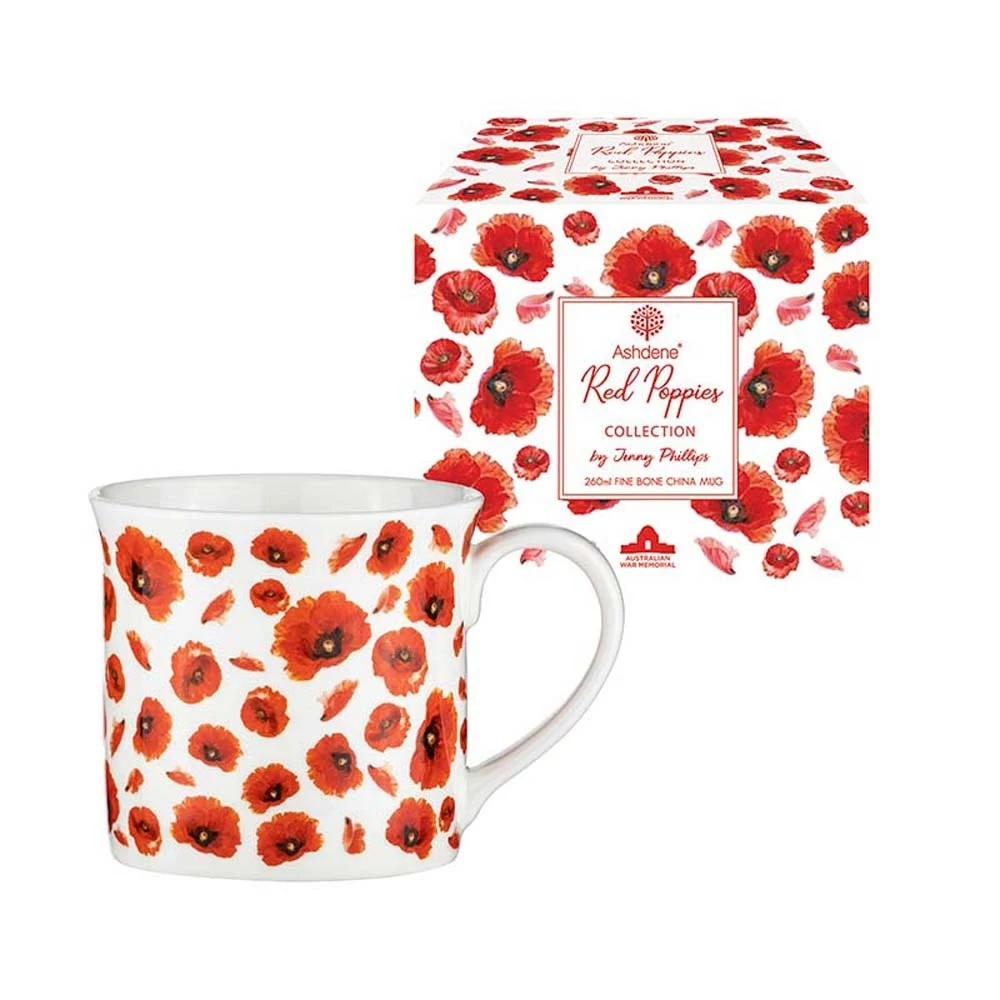 Ashdene Red Poppies Wide Flare Mug 260ml 2 Ashdene Red Poppies Wide Flare Mug 260ml - Image 2