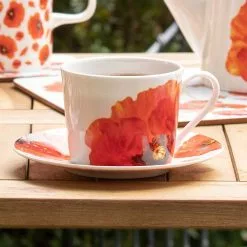 Ashdene Red Poppies Cup & Saucer Set Of 4 250ml -Kitchen Appliances Sales Store LAD 520999 3