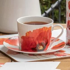 Ashdene Red Poppies Cup & Saucer Set Of 4 250ml -Kitchen Appliances Sales Store LAD 520999 4
