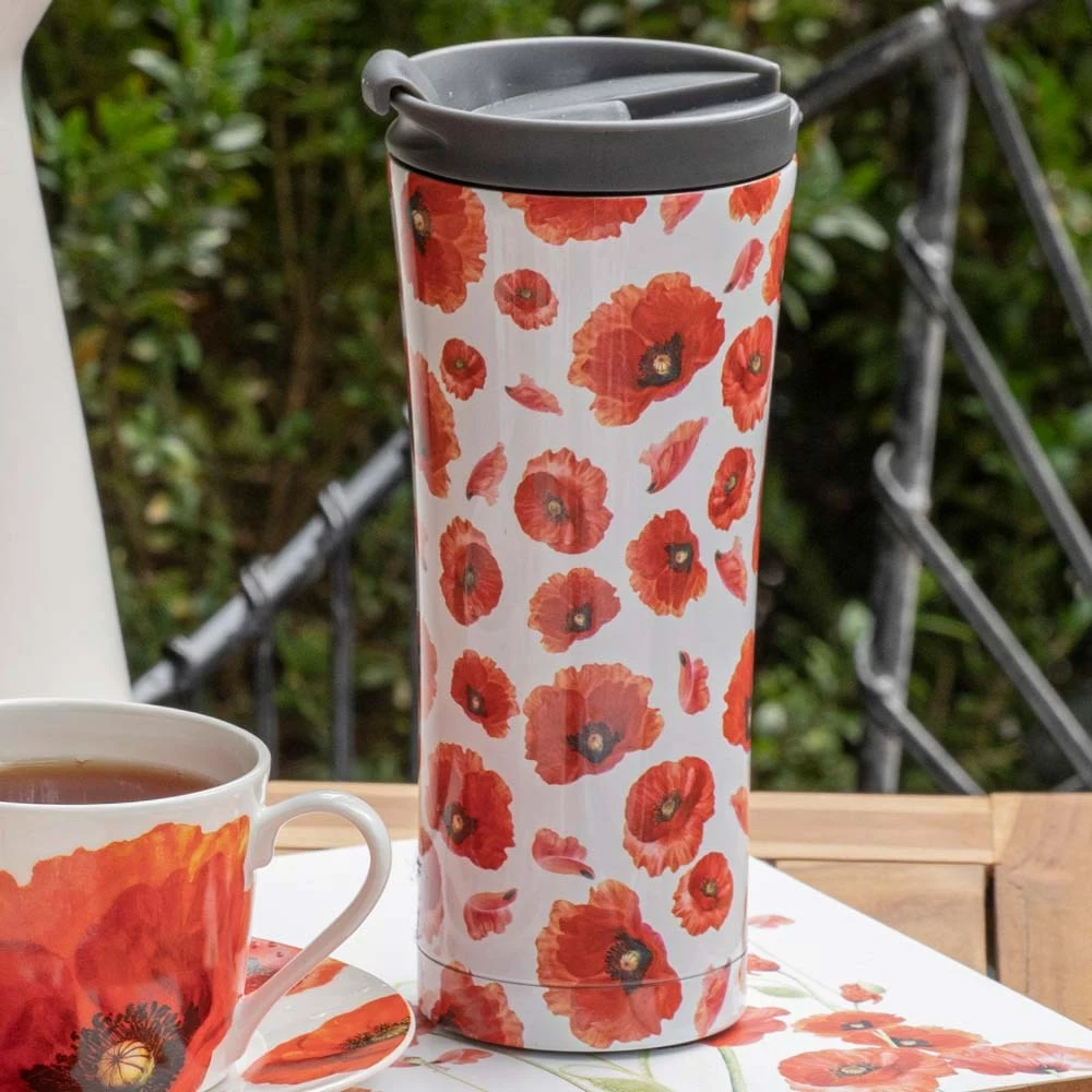 Ashdene Red Poppies Travel Mug 500ml 2 Ashdene Red Poppies Travel Mug 500ml - Image 2