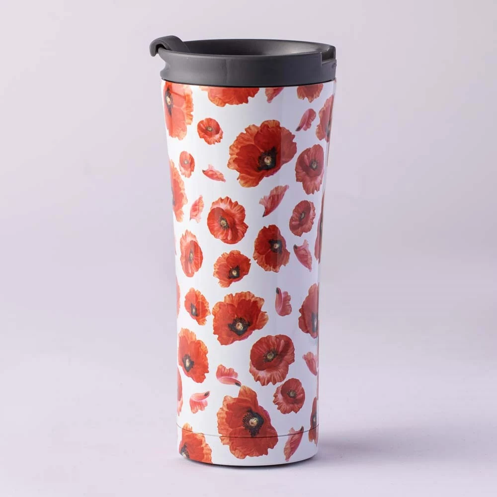 Ashdene Red Poppies Travel Mug 500ml 3 Ashdene Red Poppies Travel Mug 500ml - Image 3