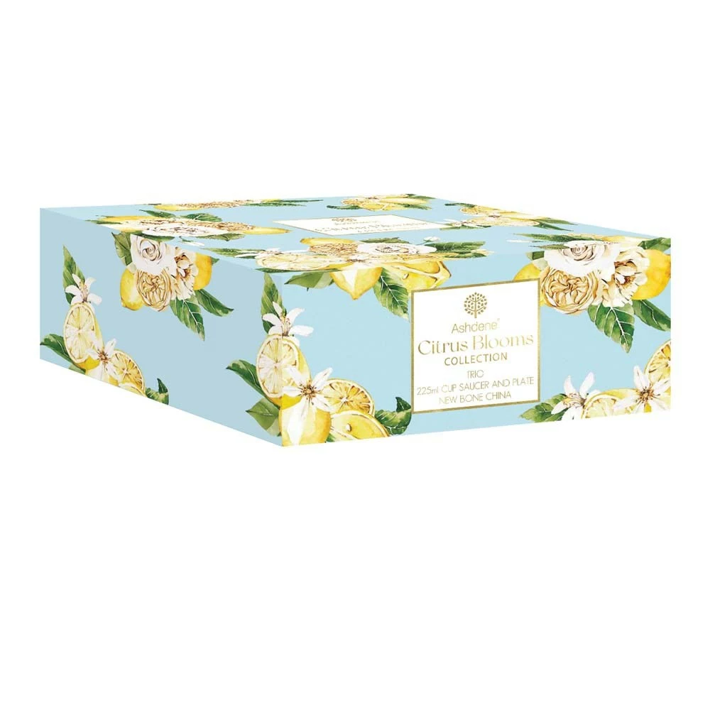 Ashdene Citrus Blooms Trio Cup Saucer & Plate Set 2 Ashdene Citrus Blooms Trio Cup Saucer & Plate Set - Image 2