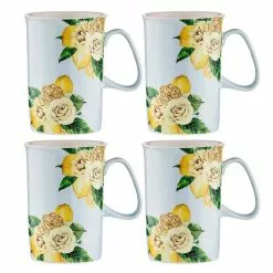 Ashdene Citrus Blooms 4 Piece Can Mug Set 350ml