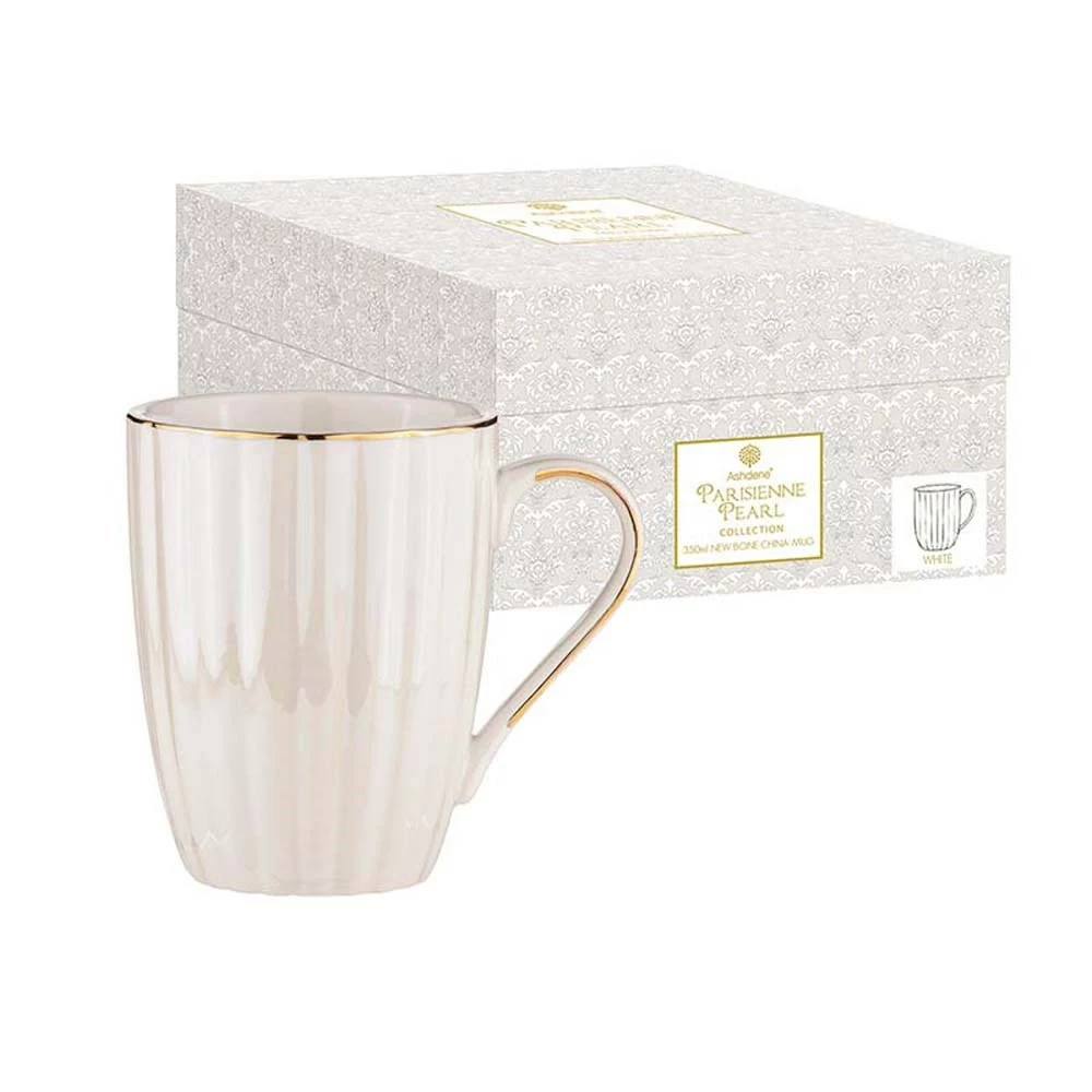 Ashdene Parisienne Pearl Mug 350ml White 3 Ashdene Parisienne Pearl Mug 350ml White - Image 3