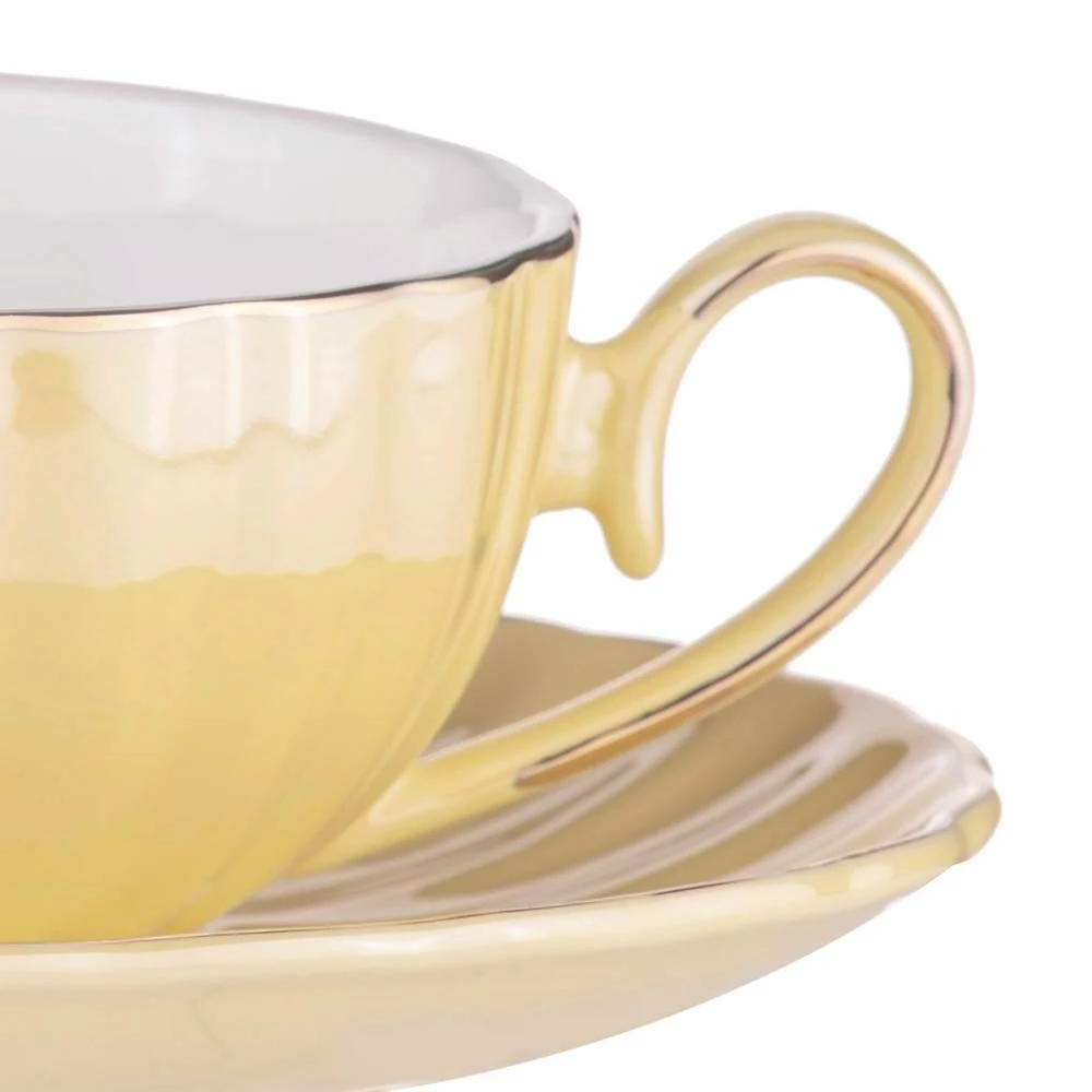 Ashdene Parisienne Pearl Cup & Saucer 220ml Buttermilk 2 Ashdene Parisienne Pearl Cup & Saucer 220ml Buttermilk - Image 2