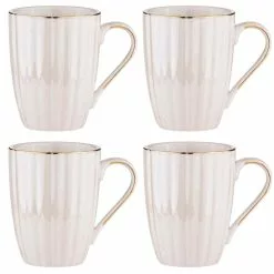 Ashdene Parisienne Pearl 4 Piece Mug Set 350ml White