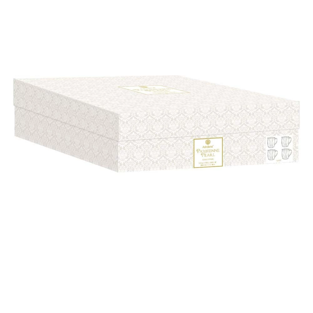 Ashdene Parisienne Pearl 4 Piece Mug Set 350ml White 2 Ashdene Parisienne Pearl 4 Piece Mug Set 350ml White - Image 2