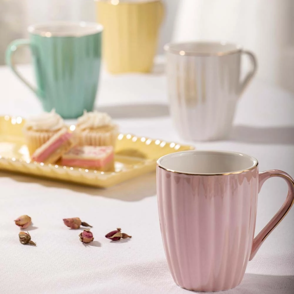 Ashdene Parisienne Pearl 4 Piece Mug Set 350ml White 4 Ashdene Parisienne Pearl 4 Piece Mug Set 350ml White - Image 4