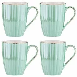 Ashdene Parisienne Pearl 4 Piece Mug Set 350ml Aquamarine