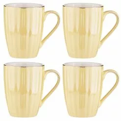 Ashdene Parisienne Pearl 4 Piece Mug Set 350ml Buttermilk