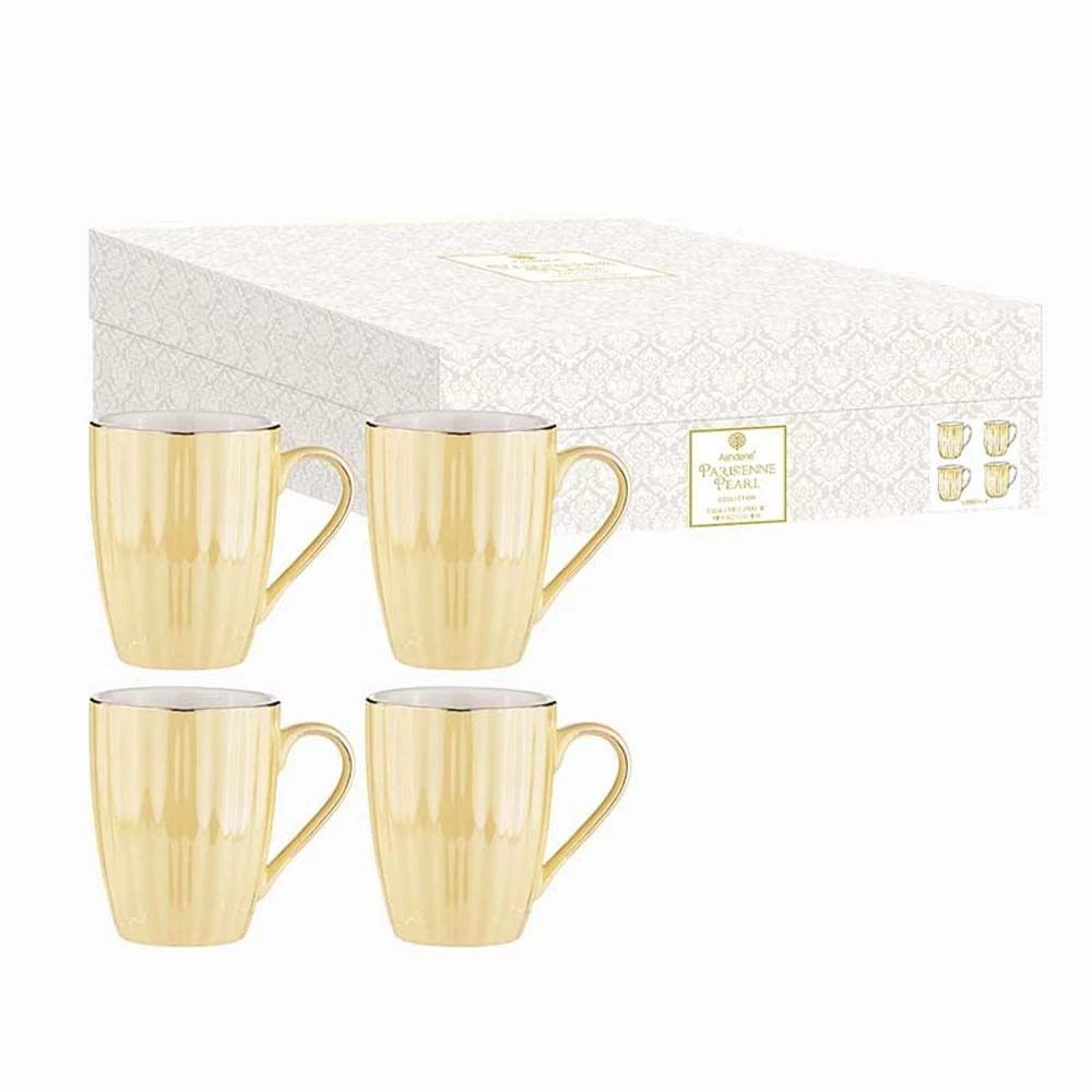 Ashdene Parisienne Pearl 4 Piece Mug Set 350ml Buttermilk 2 Ashdene Parisienne Pearl 4 Piece Mug Set 350ml Buttermilk - Image 2