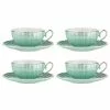 Ashdene Parisienne Pearl 4 Piece Cup & Saucer Set Aquamarine