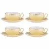 Ashdene Parisienne Pearl 4 Piece Cup & Saucer Set Buttermilk