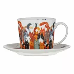 Ashdene Quirky Cats Photobomb Cup & Saucer 280ml