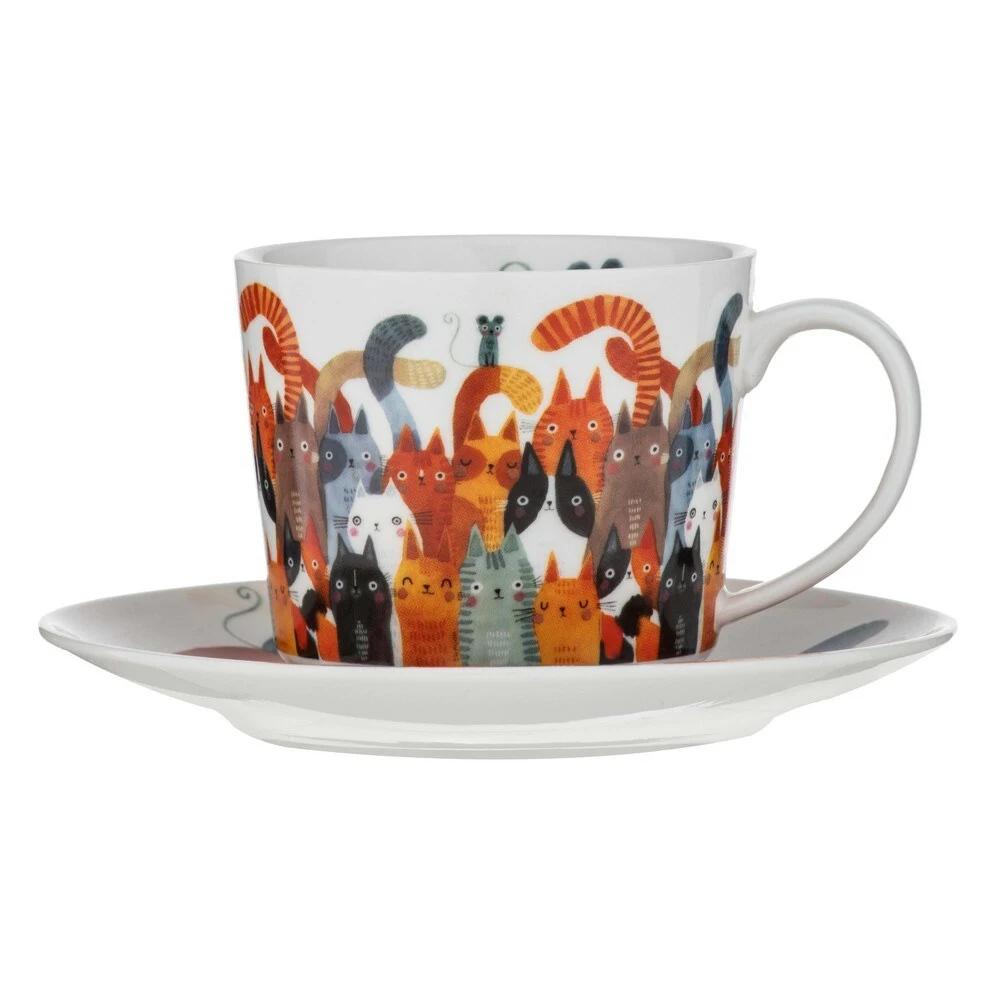 Ashdene Quirky Cats Photobomb Cup & Saucer 280ml 1 Ashdene Quirky Cats Photobomb Cup & Saucer 280ml