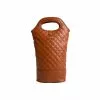 Tempa Quilted Insulated Double Wine Bag Brown
